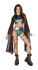 One Piece High-Waisted Shorts with Lace-up Detail