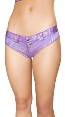 One Piece Mini Booty Shorts with Belt Loop and Buckle Front Detail