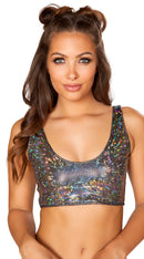 One Piece Shimmer Crop Top