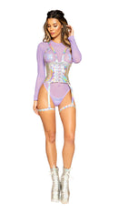 Long Sleeved Sheer Romper