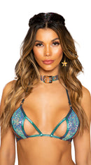 Sequin Cutout Tie Top