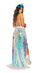 Open Banded Sequin Skirt