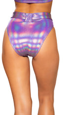 Shimmer High Rise High-Waisted Shorts with Belt Detail