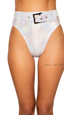Shimmer High Rise High-Waisted Shorts with Belt Detail
