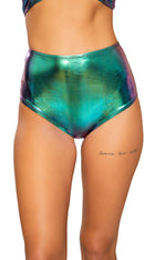 Shiny Metallic High-Waisted Shorts