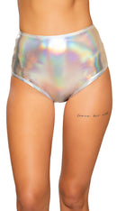 Shiny Metallic High-Waisted Shorts