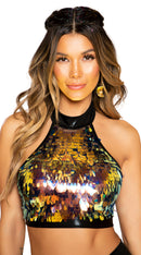 Tear Drop Sequin Crop Top