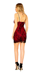 Eyelash Lace Mini Dress with Contrast Color Lining