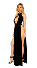 Open Leg and Large Cutout Maxi Length Dress