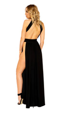 Open Leg and Large Cutout Maxi Length Dress