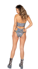 One Piece Open Cup Shimmer Romper