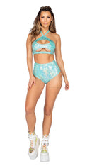 One Piece Keyhole Cropped Top