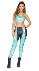 Two-Tone Sheer & Iridescent Pants