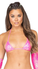 One Piece Sequin Triangle Top