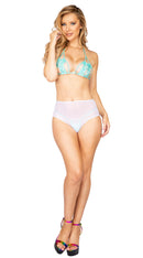 One Piece Sheer Mesh High Waisted Shorts