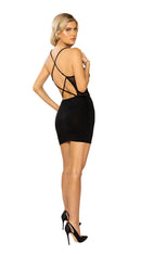 Sheer Mesh Corset Look Dress