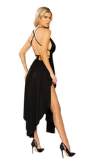 Layered Maxi Length Dress with Criss-Cross Tie