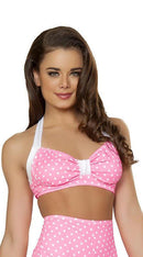 Halter Top Pink and White