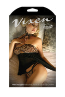 Wild Thoughts Babydoll, Panty & Lace Up Choker