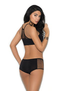 Opaque Bralette and Booty Shorts With Cut Out Detailing
