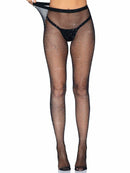 Rhinestone Fishnet Crotchless Tights