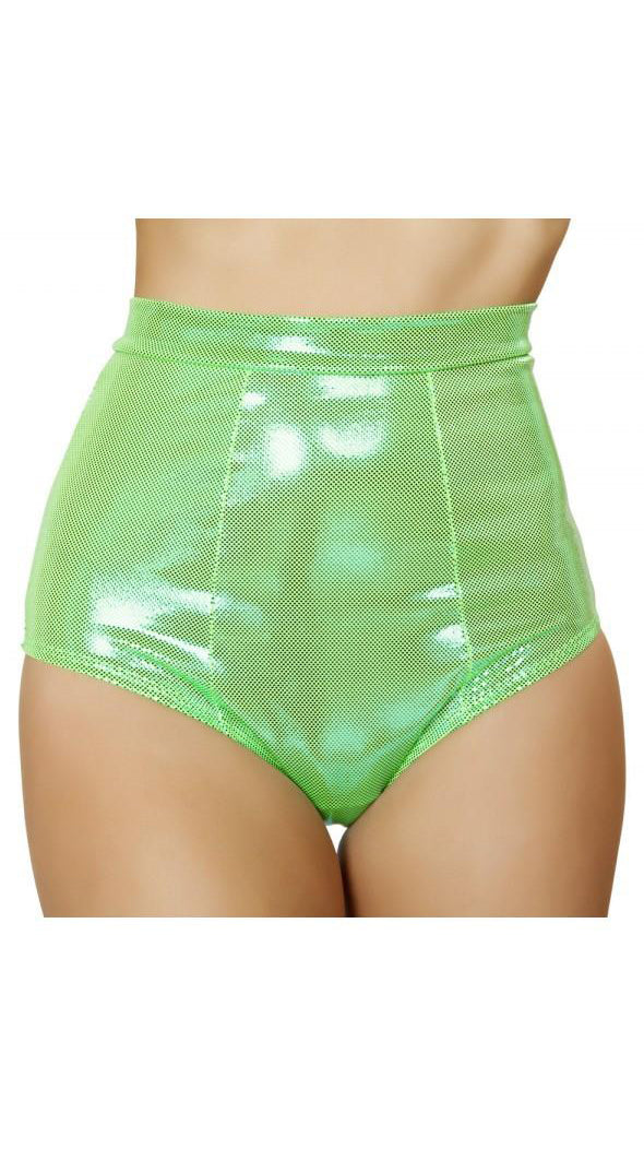Lime High-Waisted Banded Shorts