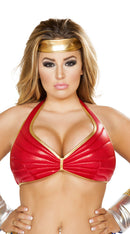 Haltered Top with Gold Trim Detail