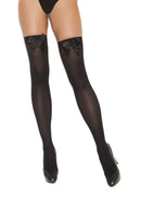 Opaque Thigh Hi With Satin Bow