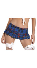 Blue Plaid Pleated Mini Skirt - ElegantStripper