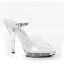 5 Inch Heel Clear Wide Width Sandal Brook Model - ElegantStripper