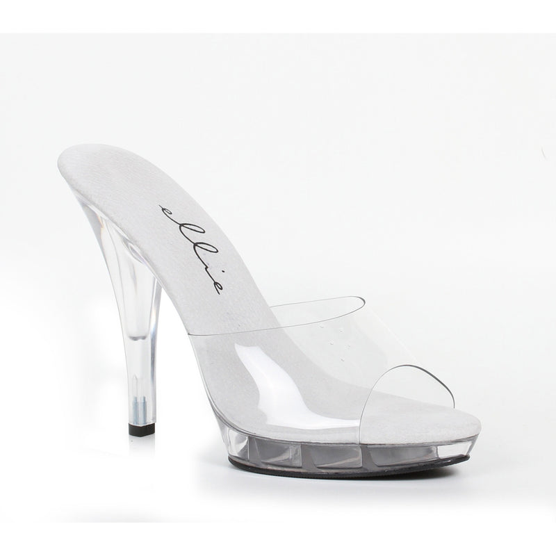 5 Inch Heel Clear Wide Width Sandal Vanity Model - ElegantStripper