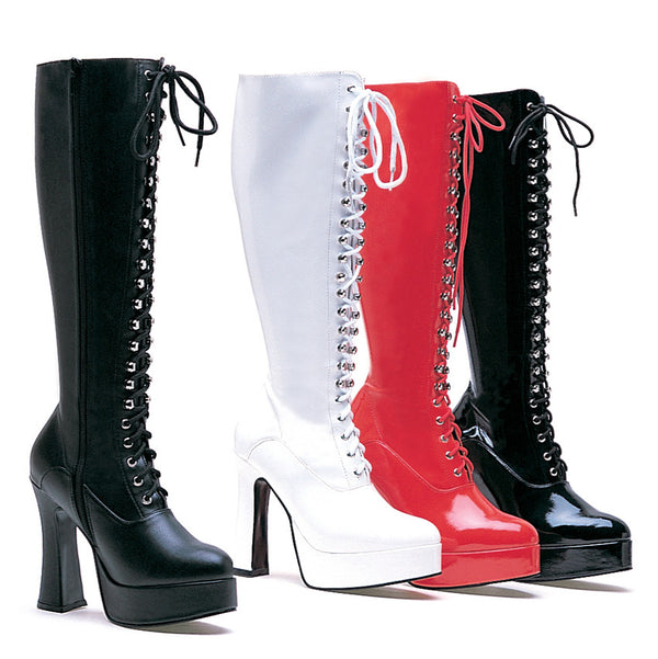 5 Inch Heel Stretch Knee Boot with Inner Zipper Gina Model - ElegantStripper