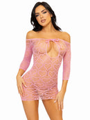 Seamless Heart Net Mini Dress