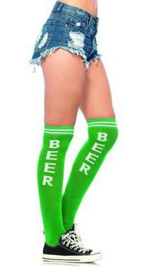 Beer Time Athletic Knee High Socks - ElegantStripper