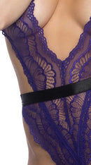 Soft Cup Teddy With Wide Waistband Functional Side Ties and Thong Back