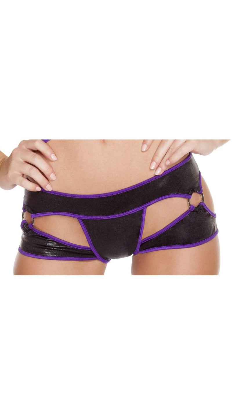 Cut-Out Thong Shorts with O-Rings