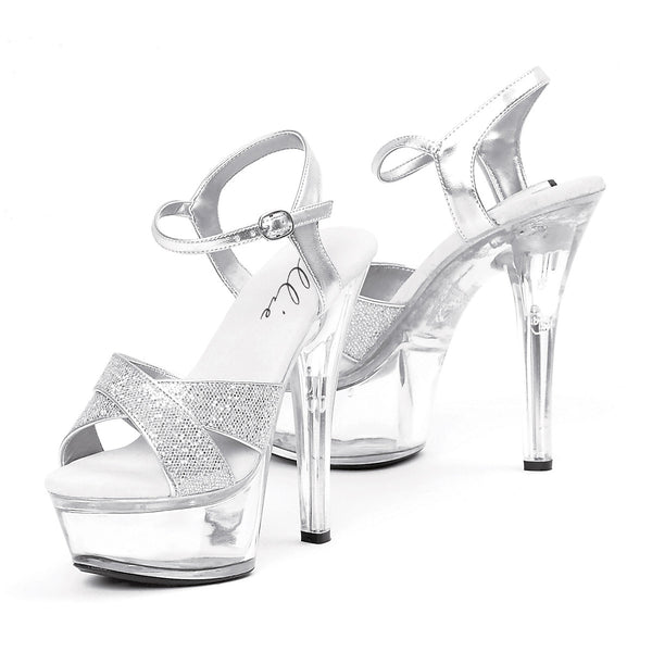 6 Inch Heel Glitter Sandal Janie Model - ElegantStripper