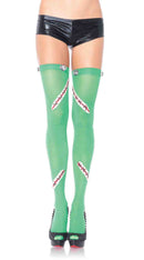 Frankie Opaque Thigh Highs with Bolt Detail