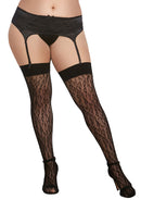 Leopard Fishnet Thigh Hi Queen Size