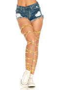 Lam Garter Leg Wraps in Gold