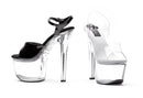 7 Inch Heel Clear Bottom Sandal - ElegantStripper