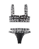 Not Your Bitch Lace Bra and Cutout Panty Set