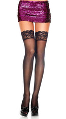 Silicone Lace Top Spandex Sheer Thigh High