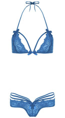 Two Piece Strappy Lace Bra and Panty