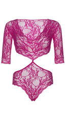 Floral Lace V Cut out Teddy