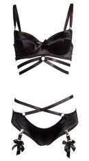 Two Piece Cage Strap Bra and Panty Set