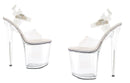 8 Inch Heel Clear Sandal - ElegantStripper