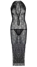 Two Piece Swirl Lace Long Gown and G-String