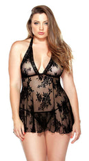 Curve Stretch Lace Chemise & Matching G String