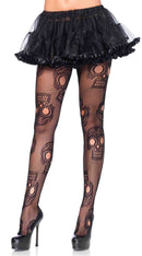Sugar Skull Net Pantyhose